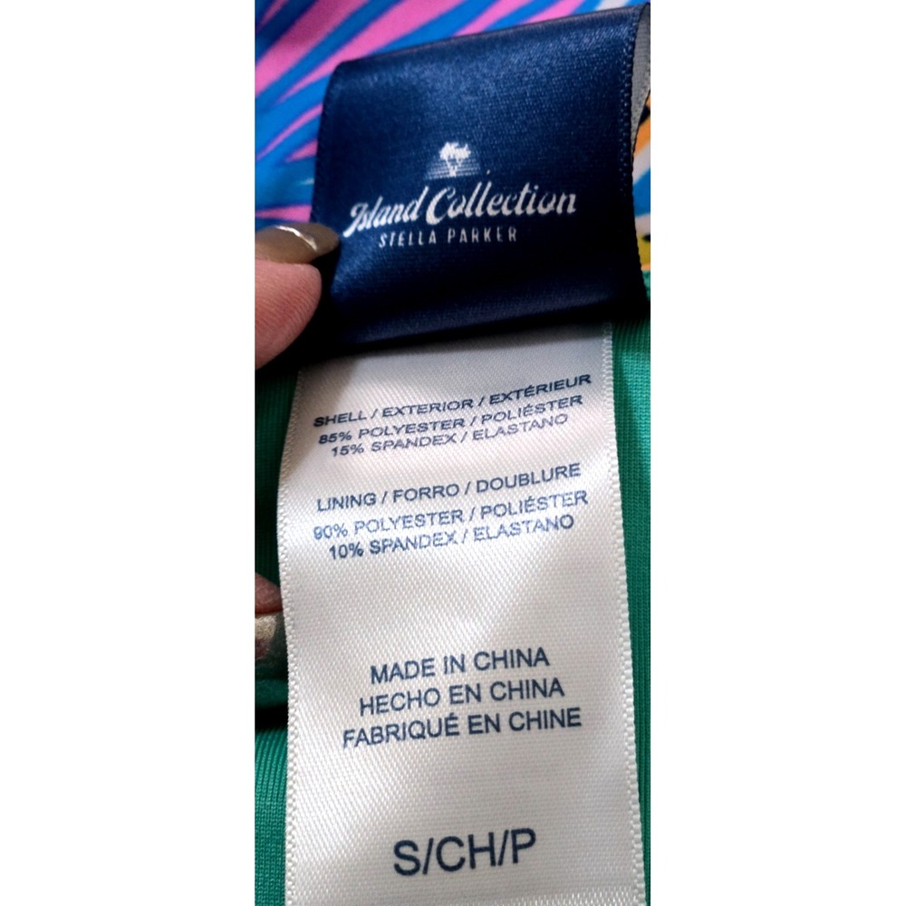 Stella Parker Island Collection One Piece Swimsuit Women's S Multi NWT - Picture 9 of 10